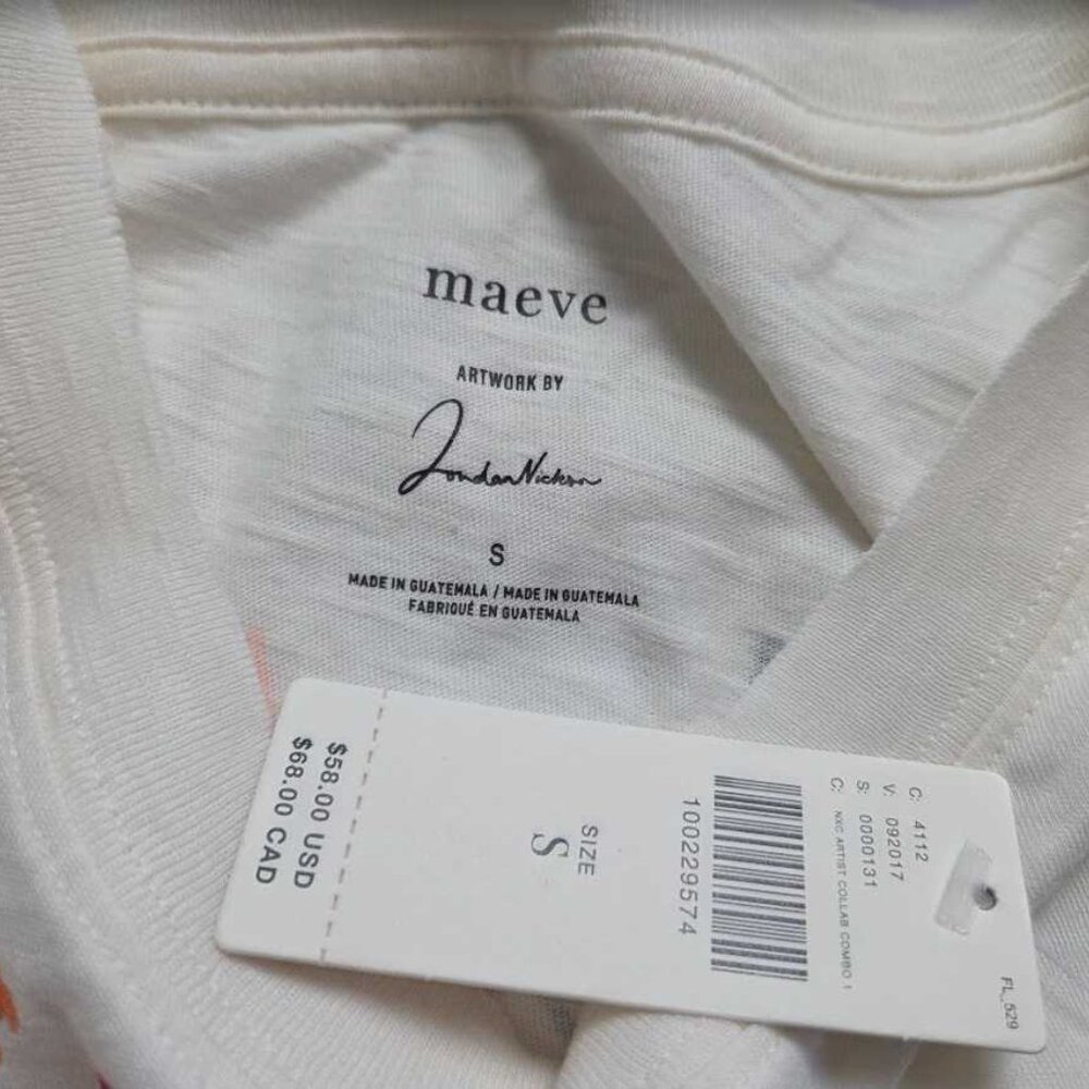 New S Anthropologie Maeve The Caitlin boxy tee: Jordan Nickson edition Mon Cheri - Picture 5 of 11